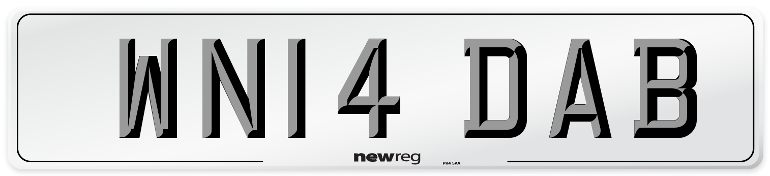 WN14 DAB Number Plate from New Reg